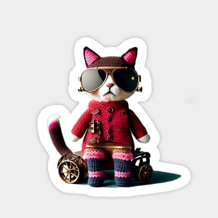 Crochet Cat with Sunglasses Sticker